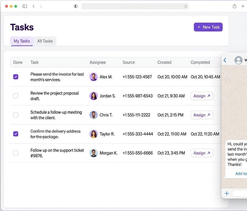 Task management with team assignment
